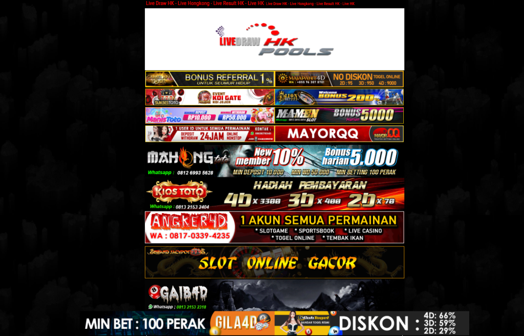 Live Draw HK, Data Hk, Togel Hongkong, Keluaran Sgp, Togel Singapore