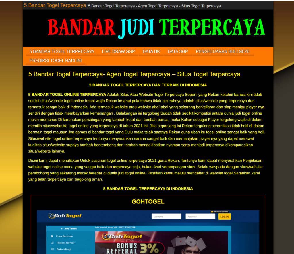 Bandar togel online Indonesia terbaik disini