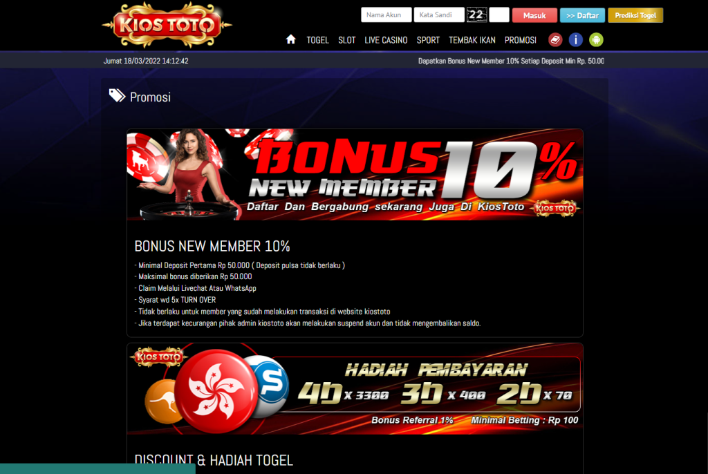 Pasang Togel Online Hadiah 4D 10 Juta Terbesar Dan Terpercaya