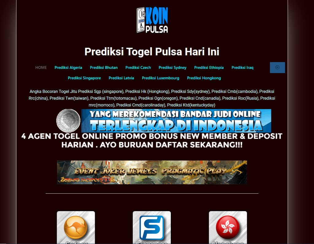 Prediksi Togel Pulsa Hari Ini