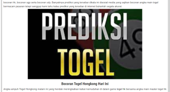 Istilah Dalam Permainan Togel