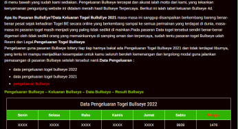 Keluaran Bullseye: Data bullseye, Live draw BE, Pengeluaran BE