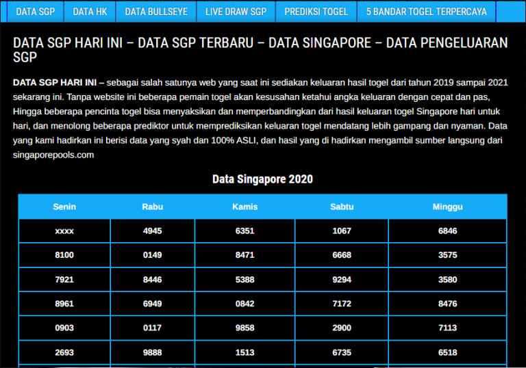 19+ Data Sgp Setiap Hari