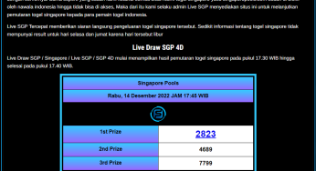 Izin Live Draw SGP Dipantau Oleh Singapore Pools.